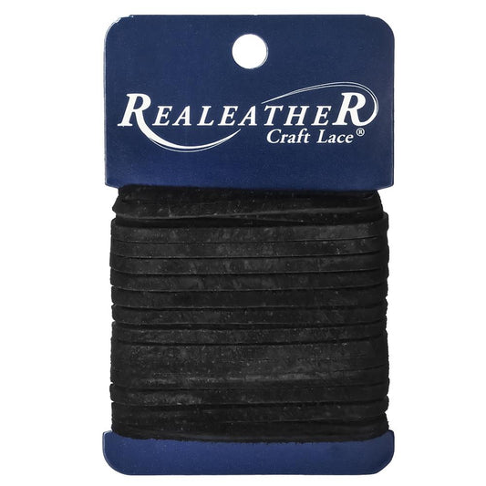 Realeather Suede 1/8" Lace 8yd Black