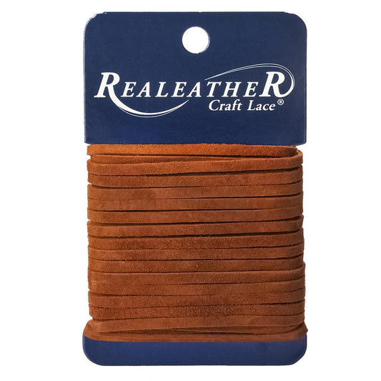 Realeather Suede 1/8" Lace 8yd Medium Brown