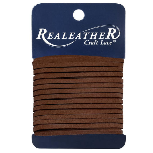 Realeather Suede 1/8" Lace 8yd Chocolate
