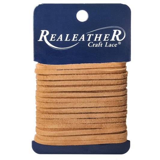 Realeather Suede 1/8" Lace 8yd Toast