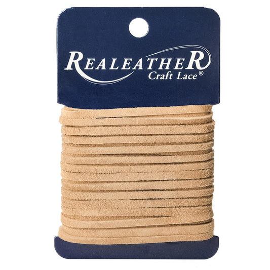 Realeather Suede 1/8" Lace 8yd Beige