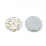 Resin Cabochons Round Faceted 10mm Crystal AB 20/pk