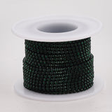 Metal Rhinestone Banding Metal 2mm Emerald 10yd/pk