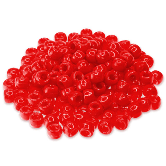 Crow/Pony Beads Opaque Red 175/pk