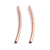 Metal Curved Tube Beads 25mm Rose Gold 40/pk