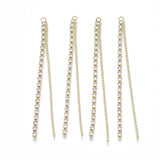 Rhinestone/Ball Chain Tassels, 2 Strand Gold 4/pk