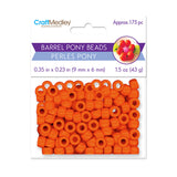 Crow/Pony Beads Opaque Orange 175/pk