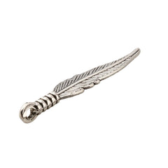 Feather Metal Charm 32x7mm Antique Silver 10/pk
