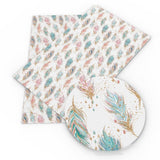Faux Leather Feathers White/Pink/Blue 8x12in Each