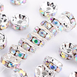 Rhinestone Spacers 8mm Silver / Crystal AB 100/pk