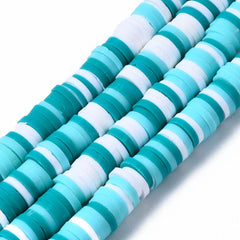 Polymer Clay Heishi Beads, Turquoise Mix 15-16" Strand