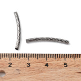 Metal Curved Tube Beads 25mm Gunmetal 40/pk