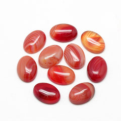 13x18mm Agate Red (Natural/Dyed) Cabochons 2/pk
