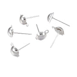 Nickel Earring Studs with Loop and Backings 100/pk