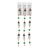 Crystal Lane Holiday Lampwork Snowman Black Hat 7" Strand
