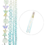 Crystal Lane Tulips, Roses, Butterflies & Rondelles Ombre Teal 7in