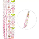 Crystal Lane Tulips, Butterflies & Rondelles Pink Mix 7in