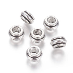 Barrel 12mm, Antique Silver Metal Beads 10/pk