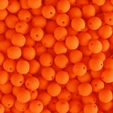 Czech Glass Beads 6mm Round Velvet Neon Orange 30/Strand