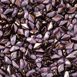 Matubo Czech Gemduo Beads Black/White Opaque Vega On 13g