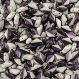 Matubo Czech Gemduo Beads Polychrome Black Raspberry Cream 13g