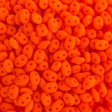 Matubo Czech Superduo Beads Alabaster Orange Neon 22g