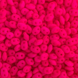 Matubo Czech Superduo Beads Alabaster Pink Neon 22g