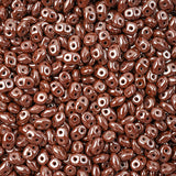 Matubo Czech Superduo Beads Chocolate White Luster 22g