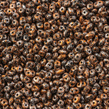 Matubo Czech Superduo Beads Chalk Jet Tweedy Copper 22g