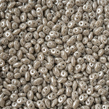 Matubo Czech Superduo Beads Grey White Luster 22g