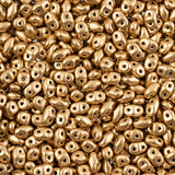 Matubo Czech Miniduo Beads Crystal Bronze Pale Gold 13g