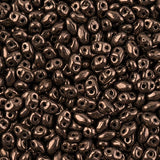 Matubo Czech Miniduo Beads Jet Copper Luster 13g