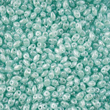 Matubo Czech Miniduo Beads Silk Blue Opal White Luster 13g