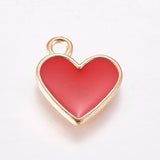 Red Heart Enamel Charm 13x12mm 5/pk