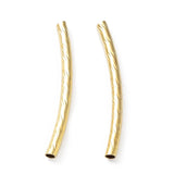 Metal Curved Tube Beads 25mm Gold 40/pk
