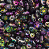 *Czech Miniduo Beads Magic Violet Grey 8g