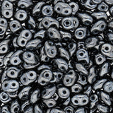 *Czech Miniduo Beads Jet Hematite 8g