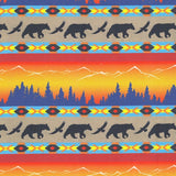 Cotton Fabric Aztec Bear Multi Colour - Half Yard