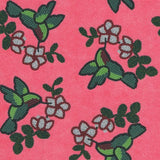 Cotton Fabric Real Beads Hummingbird Pink - Half Yard