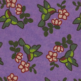 Cotton Fabric Real Beads Hummingbird Purple - Half Yard