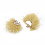 Faux Mink Fur Tassels 1.25" Dark Khaki 2/pk