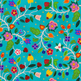 Cotton Fabric Spring Majesty #35000 Turquoise - Half Yard