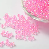 Round Plastic Beads 5mm Transparent Pink AB 25g