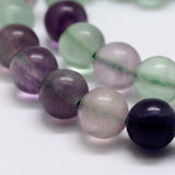 Perles de fluorite (naturelle) de 8 mm, fil de 15 à 16 po