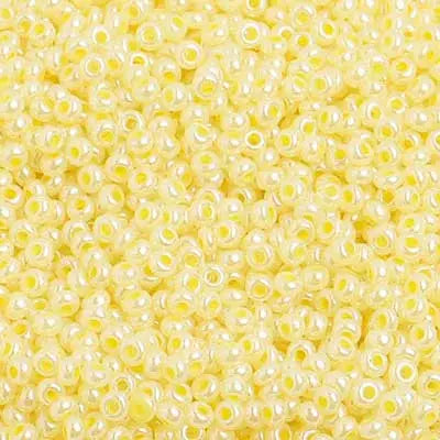 8/0 Czech Seed Beads #37186V Yellow Ceylon 22g