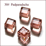 K9 Glass Cube Beads 8mm Padparadscha 10/pk