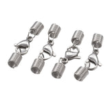 Lobster Clasp w/Cord Ends, Stainless Steel 5/pk