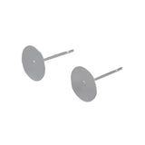 Silver Stainless Earring Studs with 8mm Pad 100/pk