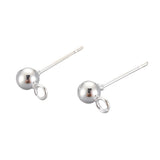 Silver Stainless Steel Earring Studs with Loop 10/pk