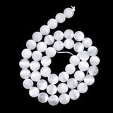 Selenite Beads 8mm Round Grade AAA (Natural) 15-16" Strand